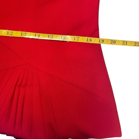 Calvin Klein Red Sleeveless Sheath Dress Pleated Detail Size 14 Career Office - Picture 9 of 14